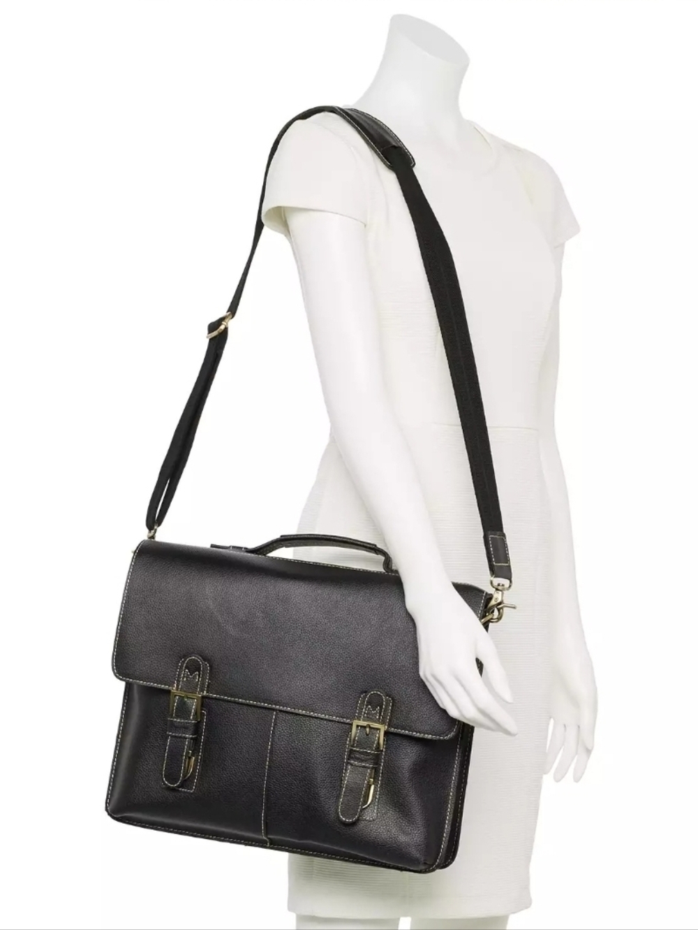 Amerileather Classical Leather Organizer Laptop Briefcase Bag Unisex New W/O Tag